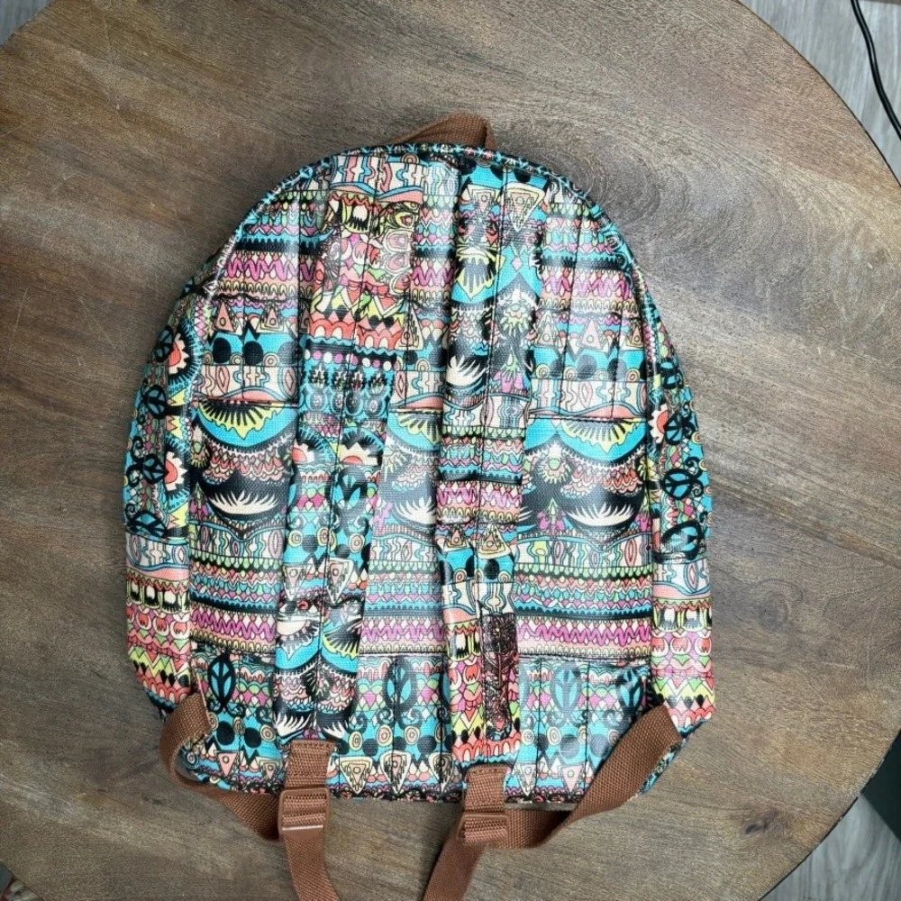 SAKROOTS Backpack Bag Canvas Boho Southwestern Artsy Colorful‎ EUC